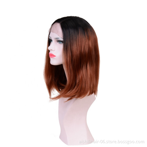 wholesale lace front wigs black root brown fluffy synthetic wigs lace frontal wig natural straight and kinky wave for women